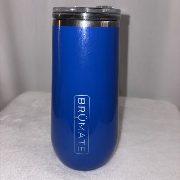 Brumate Insulated Champagne Flute 12oz Tumbler Flip Lid Royal Blue NWT - Picture 2 of 9